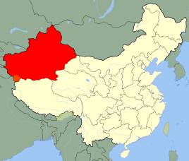 新疆ウイグル自治区の位置